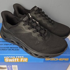 Scarpe da passeggio Skechers Glide Lite sneakers uomo 9 nere Swift Fit slip-in nuove con scatola