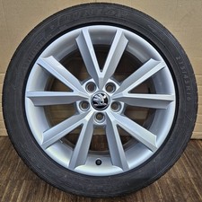 1 original Skoda Fabia III Rapid Alufelge 7x16 ET46, 5JA601025B Antia 215/45 5mm