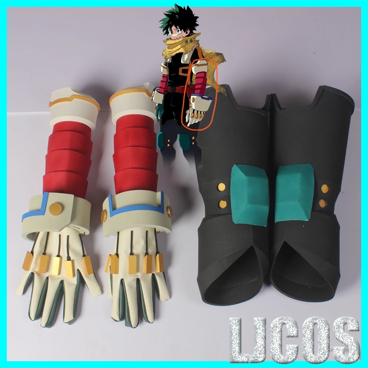 My Hero Academia Midoriya Izuku deku Guante Mano Armadura Greaves Equipo Cos Prop