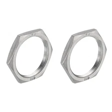 2 Pcs Cast Pipe Fitting Hex Locknut Nut G 2" Female Thread (DN50)
