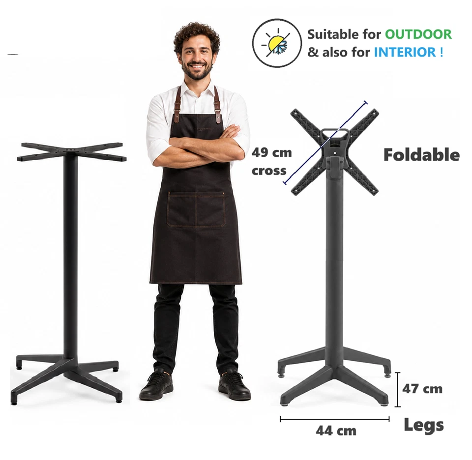 Mod. MOON BASE 49 cm Base de table d’extérieur Anthracite H.110 cm Pliable - Photo 3/4