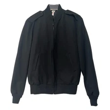 Neptune Garment Co. Jacket Mens 38 Wool Blend Lined Bomber Miltary Black