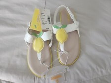 Gymboree Girls Applique Lemon Sandals - Citrus  Sunshine - White Size 2