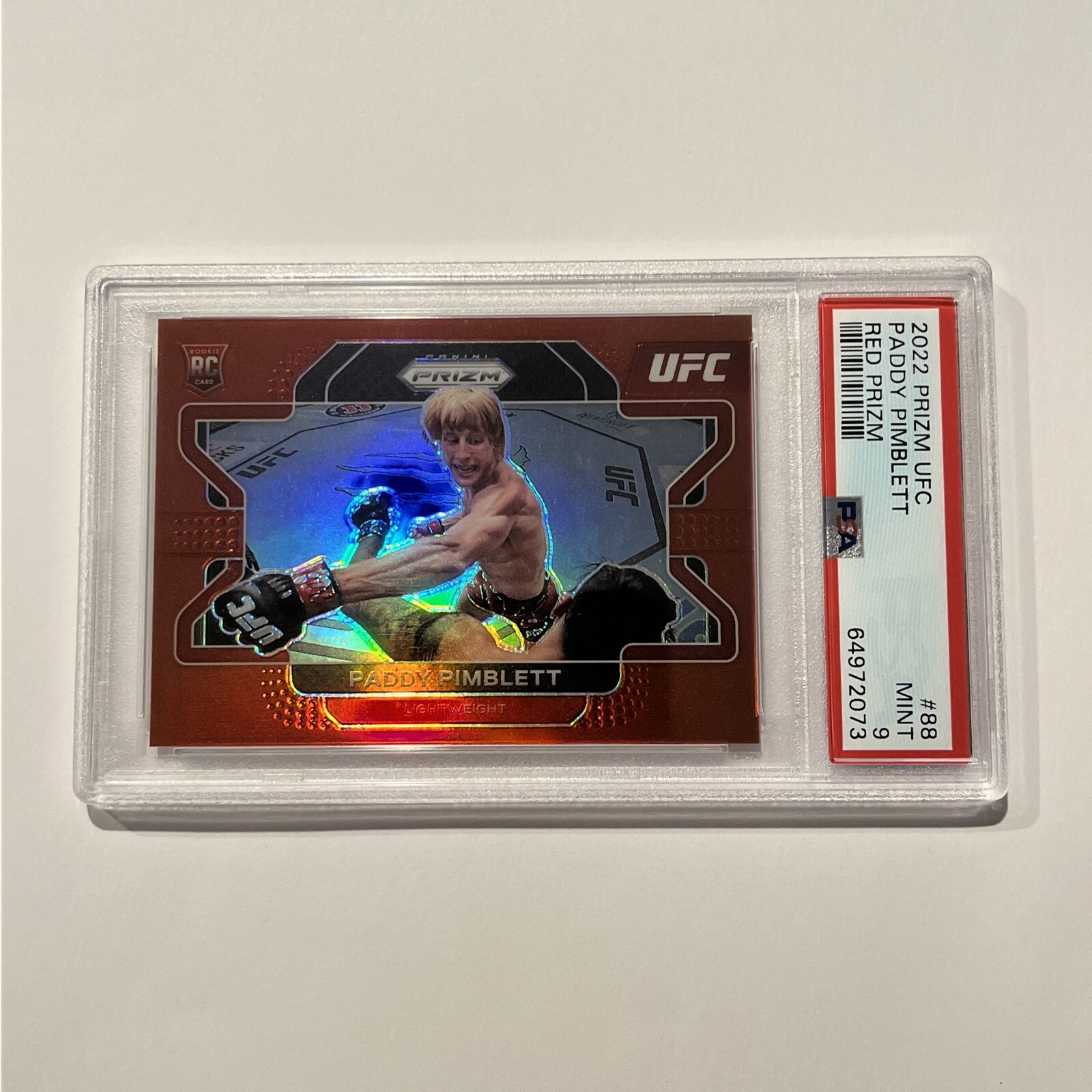 2022 Prizm UFC #88 Paddy Pimblett Red Prizm PSA 9 Refractor RC SP Rookie /299