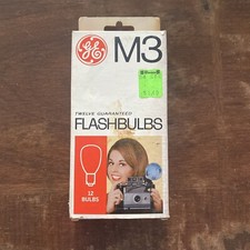 VINTAGE GE M3 GENERAL ELECTRIC CAMERA FLASHBULBS 12 UNUSED CLEAR ORIG. BOX