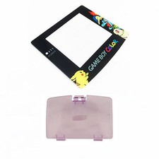 New ATOMIC PURPLE Game Boy Color Battery Cover  Pokemon Chikorita Screen GBC