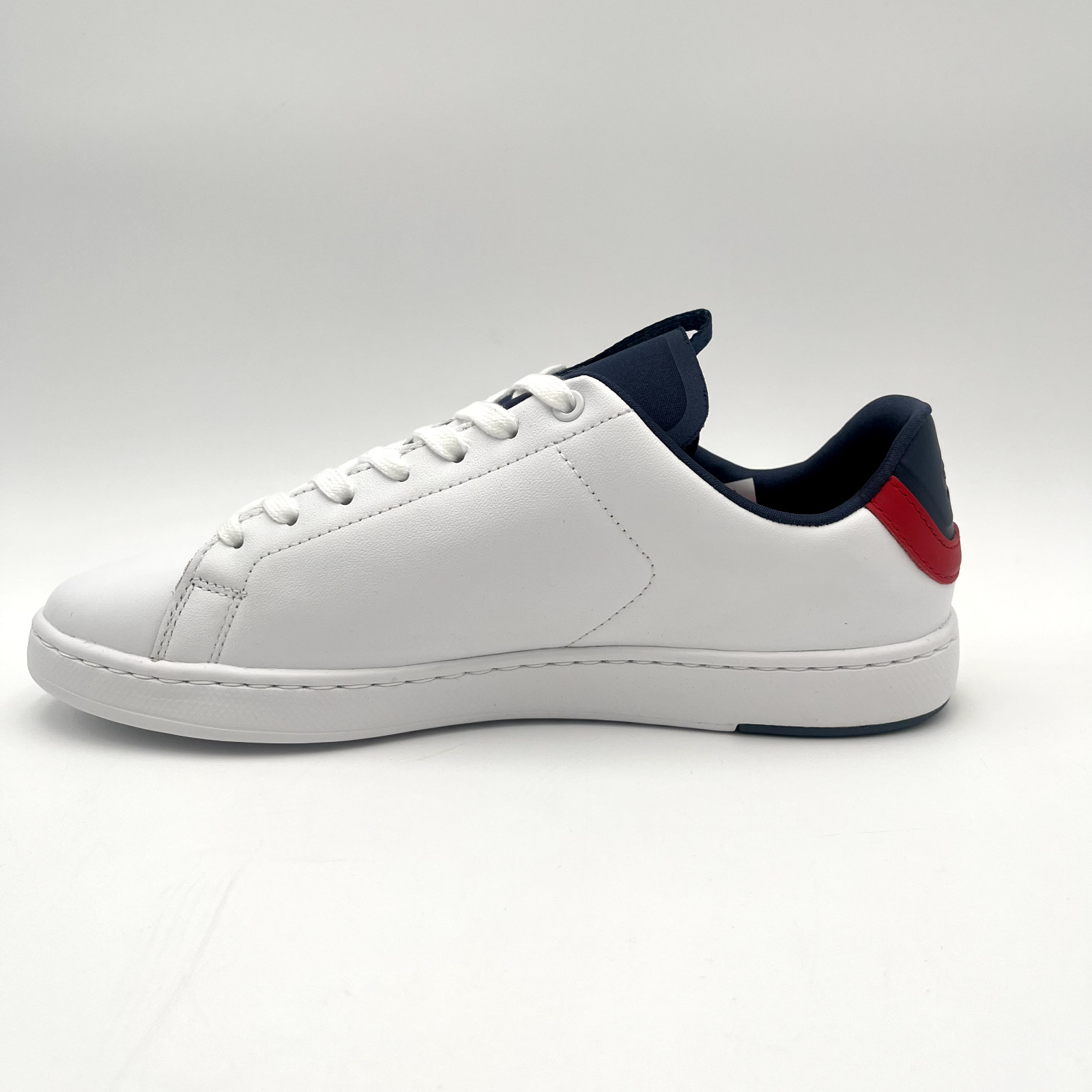 Women's Lacoste Carnaby Evo Light-WT 119 1SMA LTH WHT/NVY/RED MSRP $130 image 8