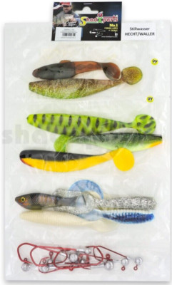 ShadXperts Rubber Fish Set Stillwater Pike Catfish Relax Rubber Bait Twister Jig