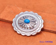 6X Bling Silver Flower Pattern Leather Craft Belt Saddle Bridle Conchos 44 38MM