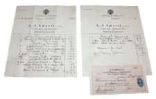 1923 invoice & receipt A.J. Izod Court Hosiers and Shirtmakers London vintage