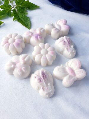 Wax Melts Blumen, Schmetterlinge, Marienkäfer, 4x hochduftende Melts, vegan 40-45g,