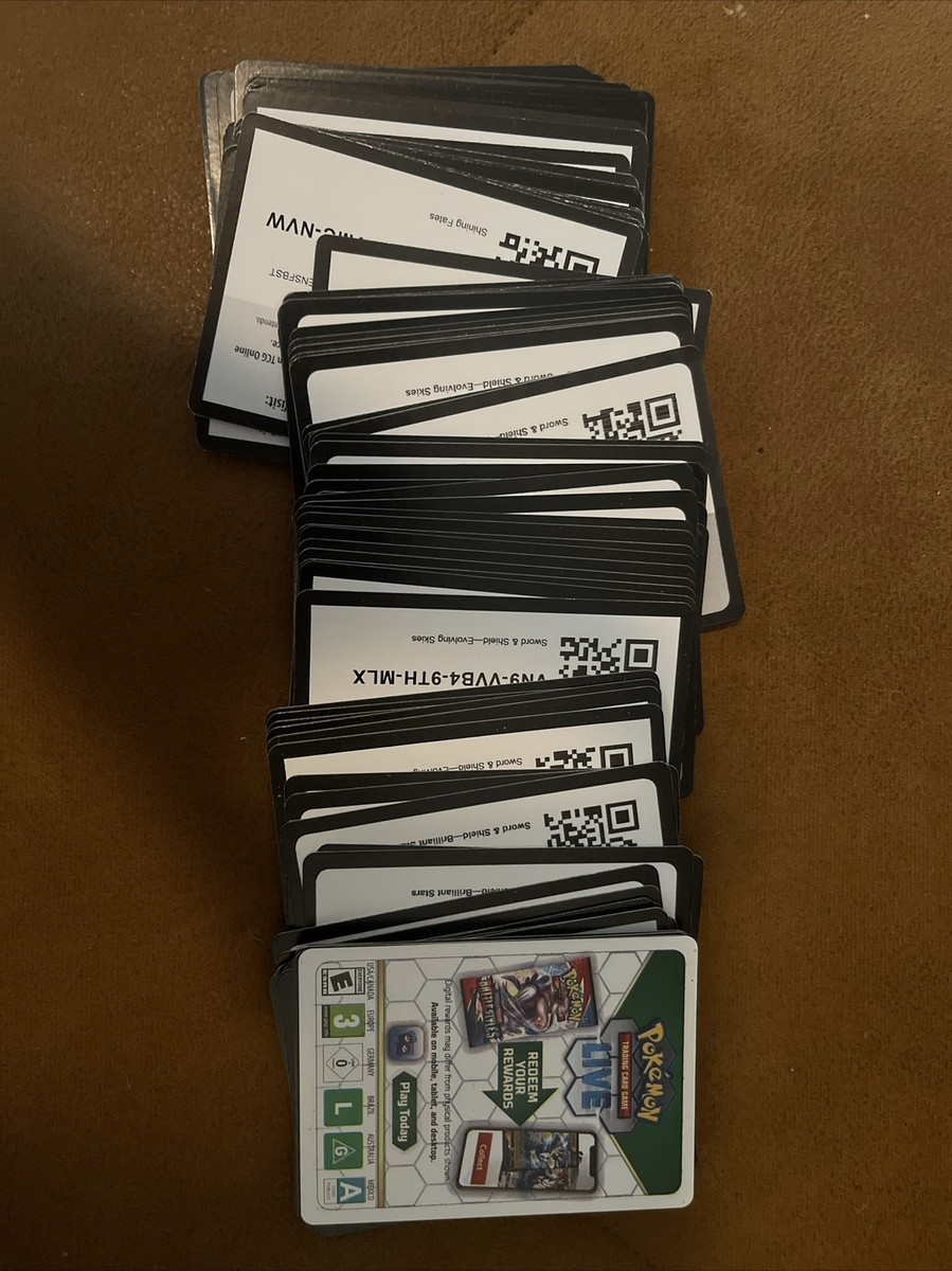 100 Random Code Cards For Pokemon TCG LIVE - PTCGL (SWNSH & SV) Evolving Skies 100 Random Code Cards For Pokemon TCG LIVE - PTCGL (SWNSH & SV) Evolving Skies