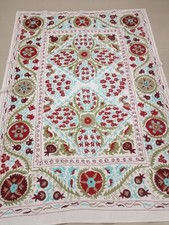 Suzani throw blanket wall hanging embroidered woolen suzani table cover