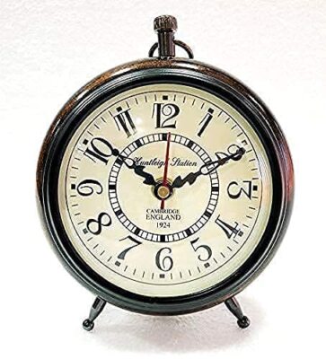 Antique Wooden Table Clock For Study, Room, Office, Table Decorative Gift Item