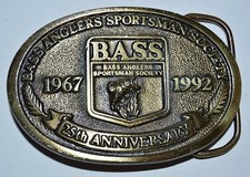 Vintage 1992 BASS Anglers Sportsman Society Fishing Minty Belt Buckle Rare