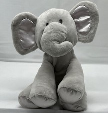 Kellytoy Baby Elephant Plush Rattle Crinkle Ears Stuffed Toy 7.5" Gray