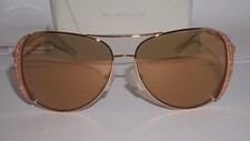 Michael Kors New Sunglasses Aviator Rose Gold Mirror MK1082 1108R1 58 13 140