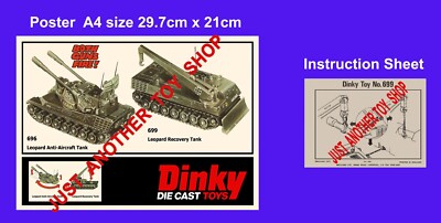 Dinky Leopard Recovery Tank Poster und Anleitung Ref 699 - hochwertig