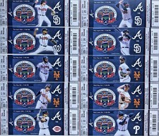 2010-2011-2012-2017 Atlanta Braves Season Ticket Stubs - Mint!!!