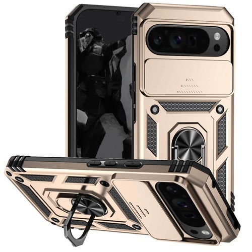 Stand Armor Camera Cover Phone Case For Google Pixel 6 7 8 9 Pro XL 8A 6A 7A 9A - 第 16/18 張圖片