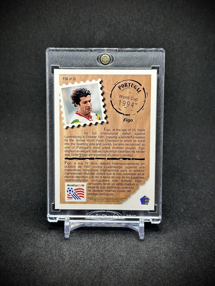 Luis Figo Novato 1993 Cubierta Superior Mundial 94 Futuras Estrellas Portugal Foto 2 de 2