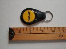 1 RARE 70S SNOWMOBILE SKIDOO SKI-DOO KEYCHAIN RING LEATHER BOMBARDIER QUEBEC
