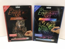 Royal  Langnickel Engraving Art Copper Tiger Rainbow Tropical Fish -NEW 2 LOT