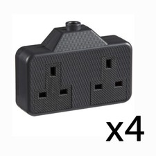 Heavy duty high impact Extension Lead Trailing Socket End DOUBLE 2 Gang 13amp x4