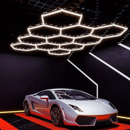 NEW Hexagon LED Garage Lights 6500K Honeycomb Light Ceiling for Basement Barber - Picture 40 of 42