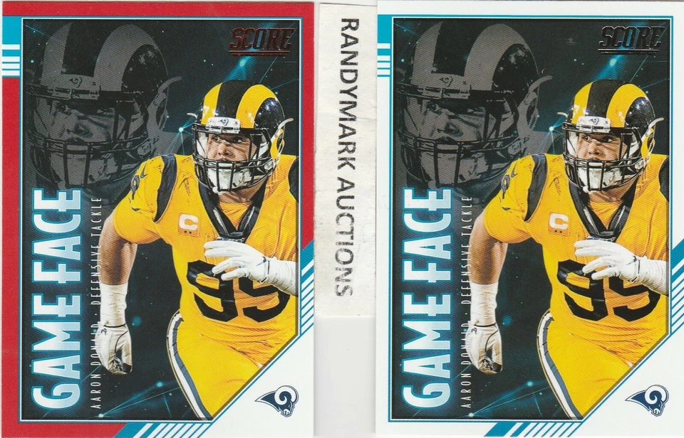 Aaron Donald LOS AMGELES RAMS 2020 SCORE GAME FACE RED FAT PACKS & Base GF-AD - Image 2 of 4