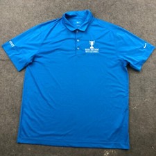 Nike Polo Shirt Mens XL Blue Short Sleeve Golf Dri Fit Stretch