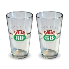 Friends Central Perk 16 Oz Glass Set Of 2 Officially Licensed Collectible Item