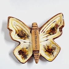 Vintage San Francisco Butterfly Shape Ceramic Pottery Ashtray USA Read