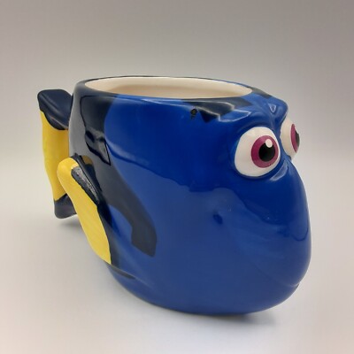 Disney Pixar Finding Nemo Dory Mug Cup 3D Blue Yellow Sculpted Fish Shape by Zak