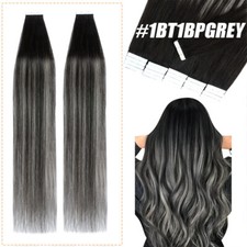Cinta invisible en extensiones de cabello humano Remy trama de piel CABEZA COMPLETA GRUESA recta