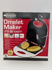 NEW Never Used Kitchen Gourmet Two-Serving Omelet Maker Model# SW-086 White