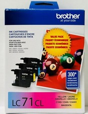 New Genuine Brother LC71 Cyan Magenta Yellow Ink Cartridges Box MFC-J430W