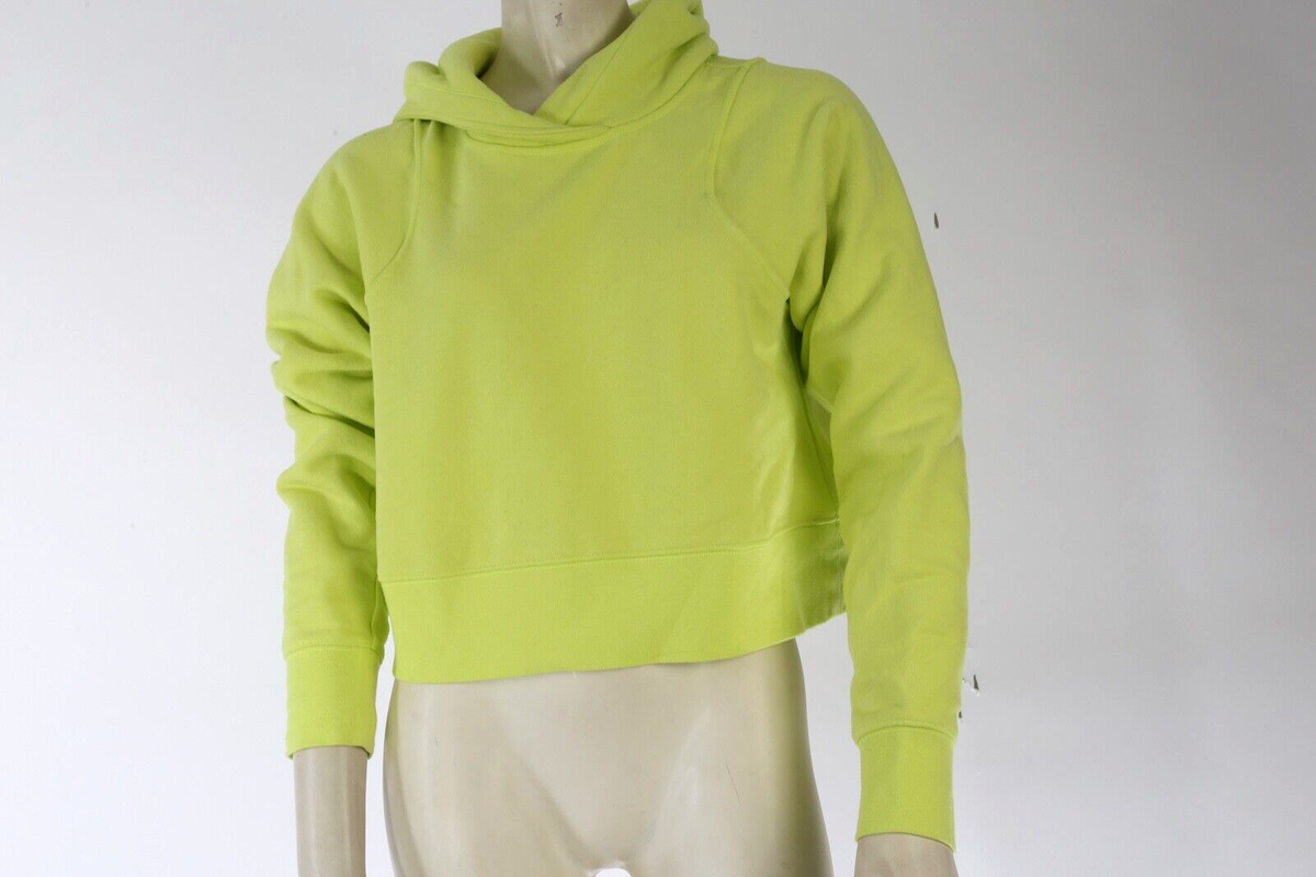 neon yellow crop hoodie