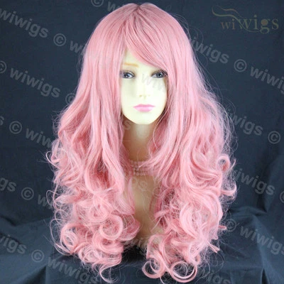 Wiwigs Stunning Cosplay Long Curly Milk Pink Skin Top Ladies Wig