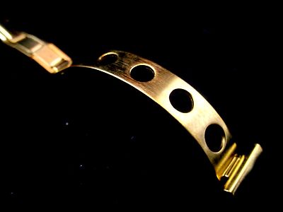 Vintage New Old Stock Ladies Rowi Sport watch band bracelet Rally style goldtone