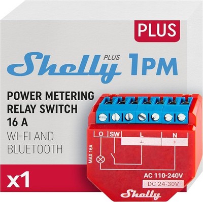 Shelly Plus 1PM | WLAN & Bluetooth Relais Schalter mit Strommessung| Smart Home