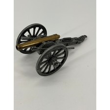 Vintage Miniature Cannon Model Metal Brass Display Decor