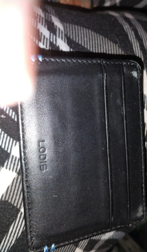 Cartera y clip para billetes Lodis negro y azul Foto 2 de 2