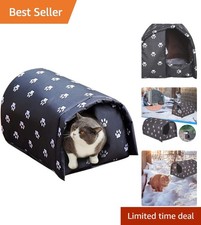 Outdoor Feral Cat House Winter,Weatherproof Waterproof Rainproof Foldable Cot...