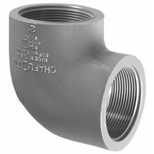 Charlotte Pipe PVC 08302 1400 1 in. PVC Schedule 80 90 Degree Thread x Thread...