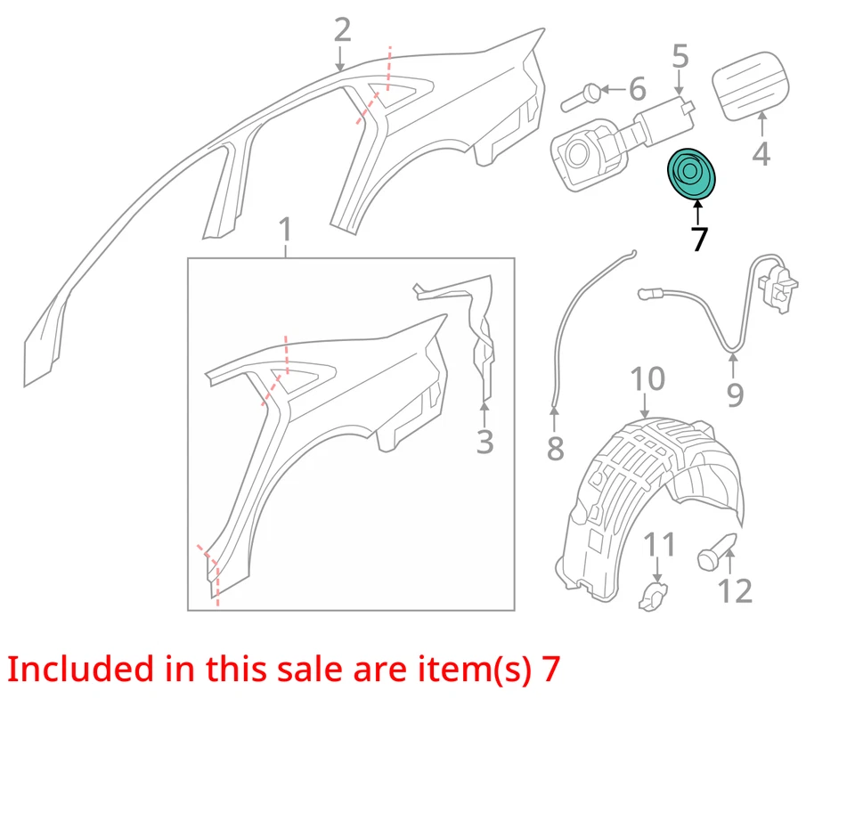 2010-2016 Audi S4 Fuel Tank Cap Tether 8K0809933C - Image 3 of 4