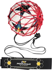 Hands-Free Soccer Kick/Throw Trainer, New Ball Locked Net Design, Adjustable Wai