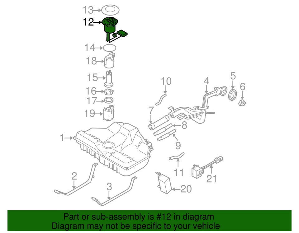 Unidad sensor nivel medidor tanque combustible Nissan Máxima 2002-2003 genuina 25060-5Y700 Foto 3 de 3