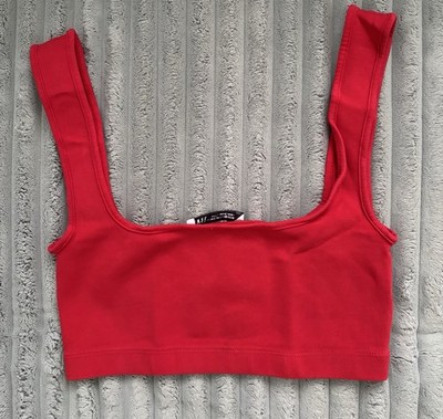 Sehr kurzes T-Shirt   ZARA   Größe XS   Rot   Crop Top