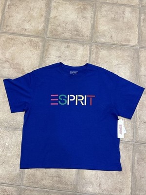 Esprit  Women s Size Large -Logo T-shirt Blue  Viral 80 s Vintage - NWT